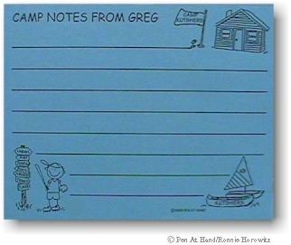 Pen At Hand Stick Figures - Camp Postcards